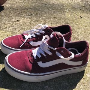 Vans low top burgundy